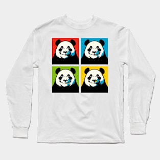 Pop Smirk Panda - Funny Panda Art Long Sleeve T-Shirt